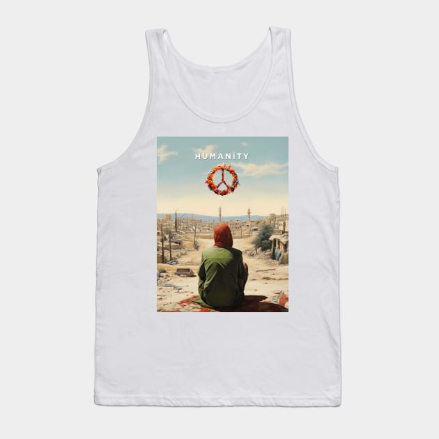 Peace Imperative: Navigating Divisiveness in a World Torn Apart Tank Top by Puff Sumo